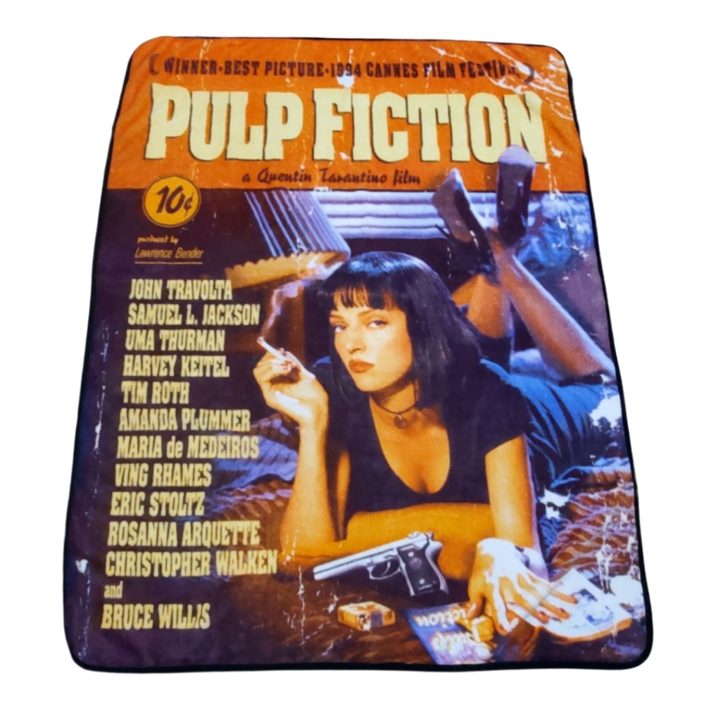 Pulp Fiction lightweight soft fleece blanket.